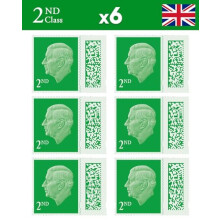 Albian Trading 2nd Class Stamps (6 Pack) - 2nd Class Stamps - Barcoded Self Adhesive UK Letter Postage - (6 Total)
