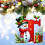 Snowman Initial Letter Ornament Red Christmas Tree Decor 4