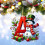 Christmas Snowman Ornament Red Personalized 26 3