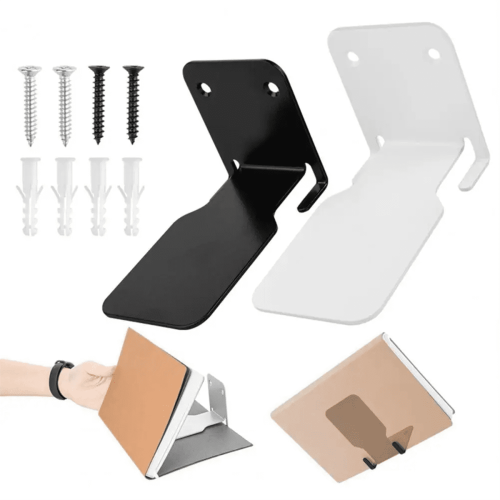 2-Pack Metal Floating Bookshelves, Wall-Mounted, Black & 1