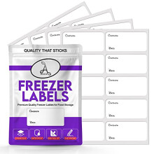 100 x Freezer Labels Easy Peel Off (Printed) - Frozen Food Freezer Labels Leave No Sticky Residue After Use - Perfectly Sized (6 x 3cm) Easy to Write
