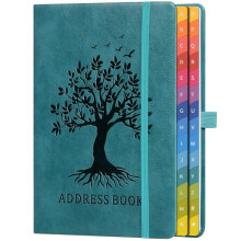 Address Book with Colorful Alphabetical Tabs (8.4" x 5.8") - Hardcover Telephone and . Organizer, with Space for Important Website Passwords an