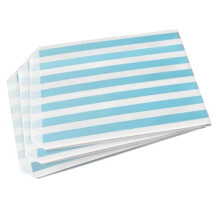 Sabco - 100 Blue Sweet Candy Striped Paper Bags 5 x 7" for Confectionary Party Favour Pick n Mix Wedding Sweets Gift Bag (100, 5 x 7")
