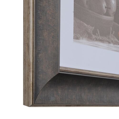 Polystyrene vintage picture frame dark walnut 16x28 in 2