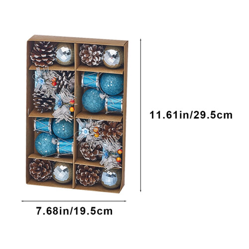 Christmas Tree Ornament Set – Blue Plastic Pendant, 1 2