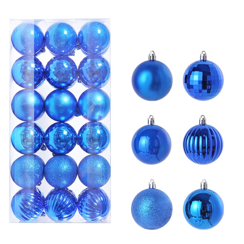 36pcs Red Christmas Baubles 3cm Plastic Tree Ornaments 2