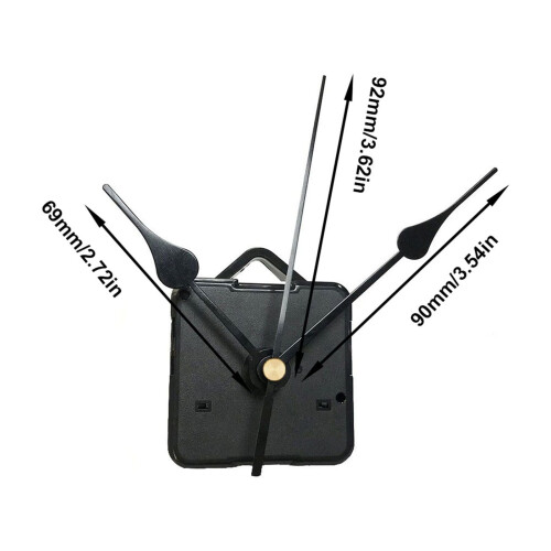 Quartz Clock Movement with Black Hands 1 Set 2