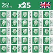 Albian Trading 2nd Class Stamps (25 Stamps) - 2nd Class Stamps - Barcoded Self Adhesive UK Letter Postage Stamps for Postage - (25 Total)