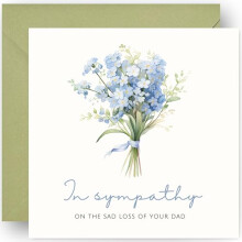 Sympathy Cards – Thinking of You - Condolence Card for Bereavement Funeral and Loss – with Sage Green Envelope - Size: 14cm (Dad)