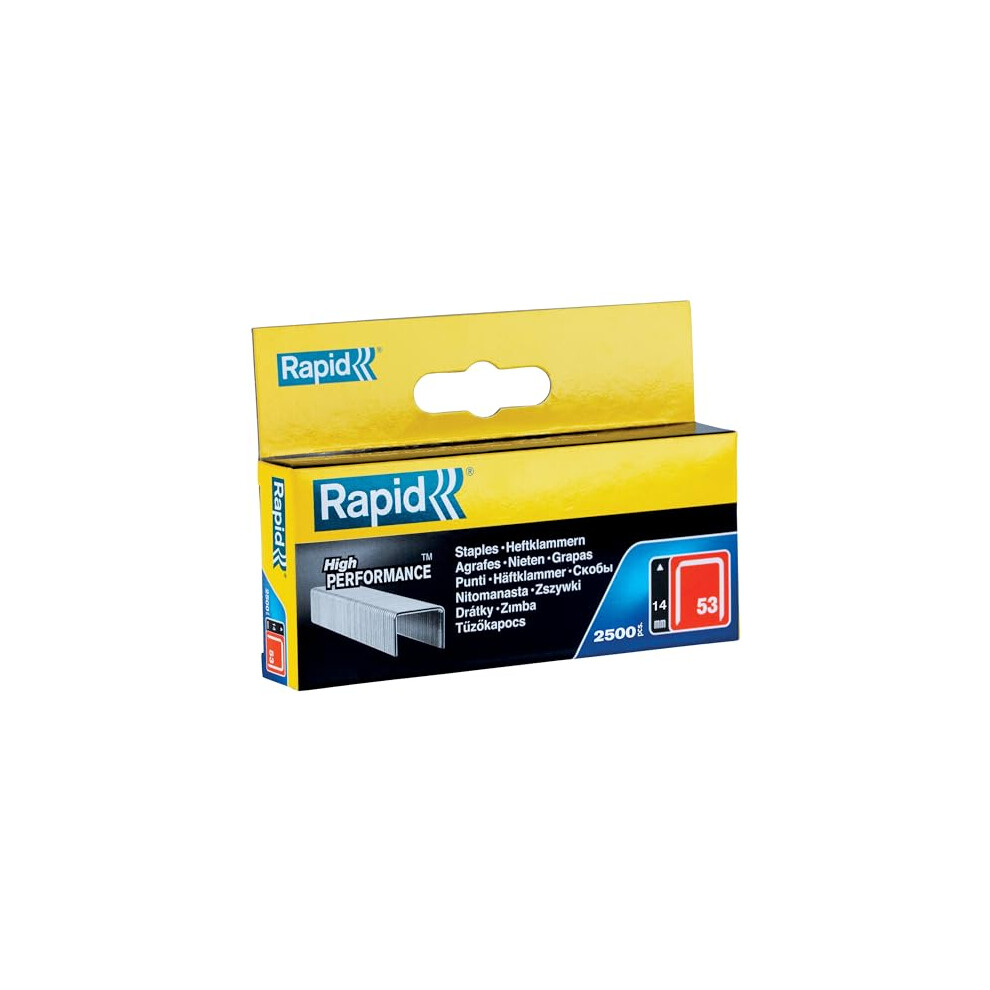 Rapid High Performance Staples, No.53, Leg Length 14 Mm, 11860425 - 2500 Pieces, Silver