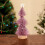 Miniature Christmas Tree Pink with Snow and Wood Base 4