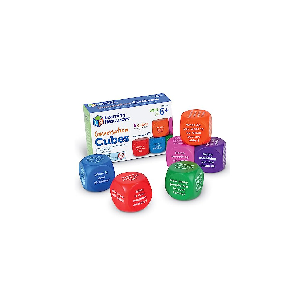 Learning Resources Conversation Cubes, Ages 6+, Social Emotional Learning Toys, Spark Speaking & Listening Skills