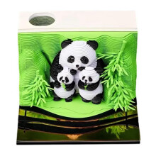 3D Desk Calendar 2026 Panda Paper Sculpture TearAway Memo Pad Art for Office Desk Decoration
