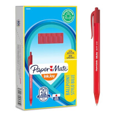 Paper Mate InkJoy 100RT Retractable Ballpoint Pens | Medium Point (1.0mm) | Red | 20 Count
