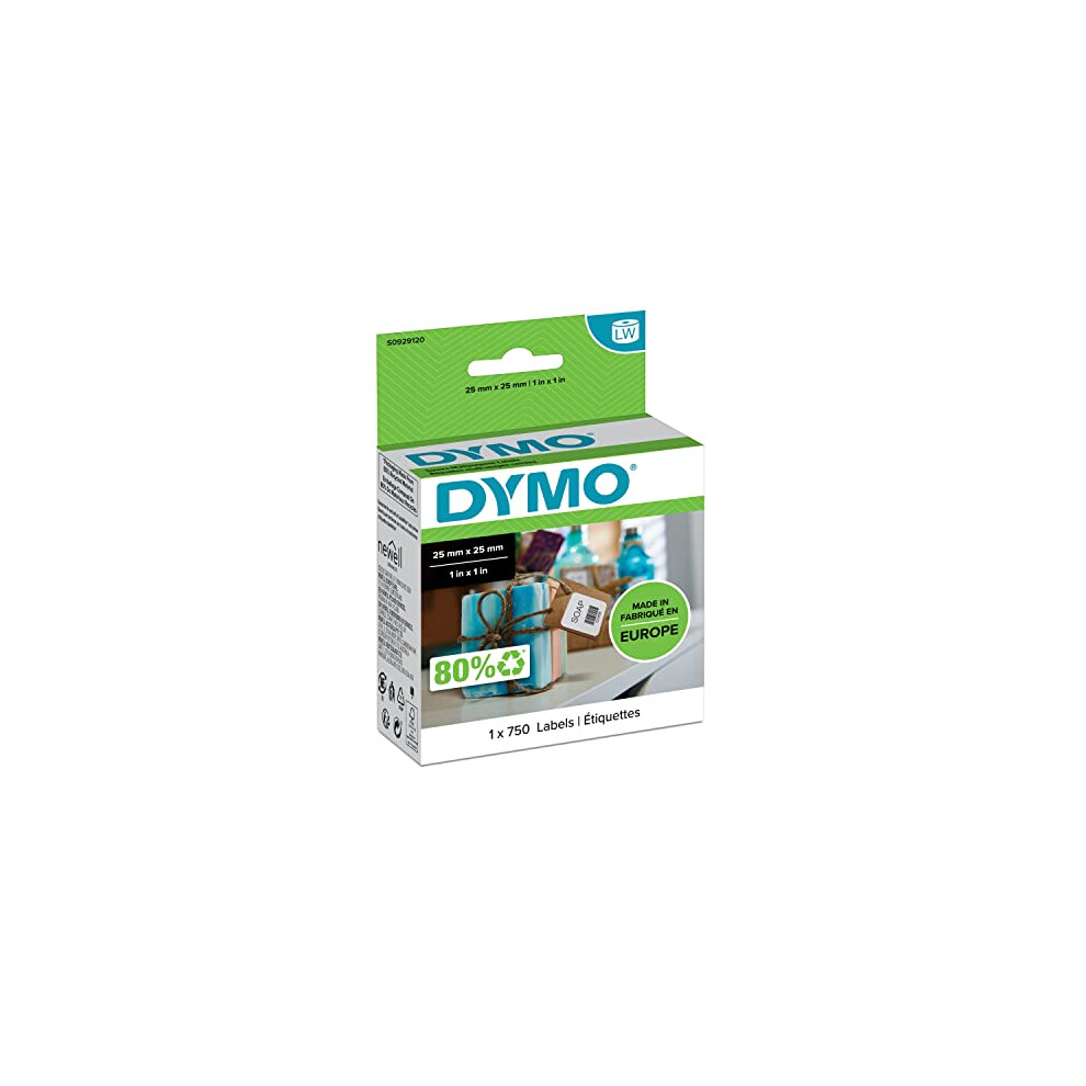 Dymo Authentic Labelwriter Small Multi-Purpose Labels | 25Mm X 25Mm | Roll Of 750 Easy-Peel Labels | Self-Adhesive | For Labelwriter Label Makers