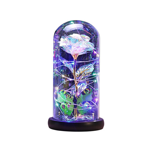 Forever Rose Luminous Flower in Glass Dome 1
