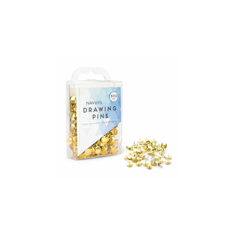 300 Metal Drawing Push Pins, Brass Thumb Tacks For Notice Boards, Art And Crafts, Work/Office, Map Marking And More (300 Drawing Pins) 17941754