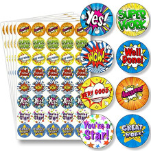 Well Done Stickers for Children - 200 Colourful Reward, Praise, Good Work, Teacher Stickers Pack | Kids Glossy Achievement Reward Labels for Children