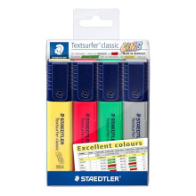 STAEDTLER 364 CWP4-X Textsurfer Classic Highlighter - Assorted Excel Colours (Pack of 4)