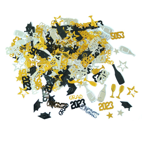 Pachet de confetti pentru absolvire albastru și auriu, 1000 2