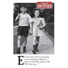 On The Ceiling, Birthday Card for Brother from Sister, Humourous and Funny, 6 x 9 in, Black & White
