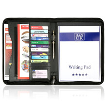 H&S A4 Zipped Faux Leather Conference Folder, Portfolio Folder & Business Organiser - Document Organiser