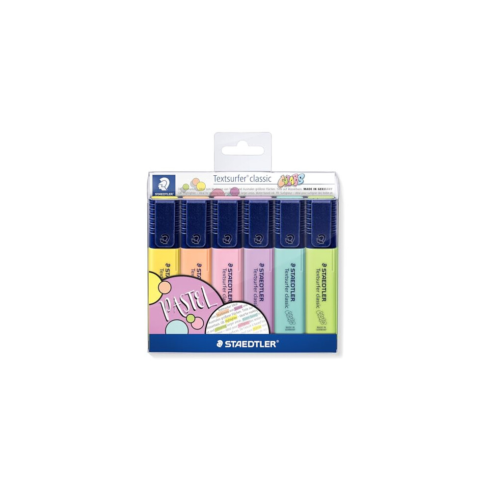 Staedtler 364 Cwp6 Textsurfer Classic Pastel Highlighters - Assorted Colours (Pack Of 6)