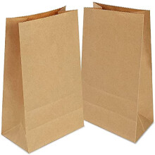 Gaoyong 100 Pieces Brown Paper Bags 12 x 7 x21.5 cm - 70 g./m2 Kraft Paper Bags for Groceries, Sandwiches & Takeaway, Birthday, Xmas Party Supplier a