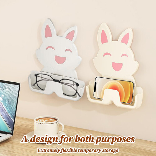 Wall Mounted Eyeglass Holder with Quick Access Lid, No Drill White Sunglasses Storage Box for Bedroom 1