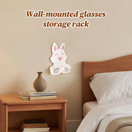 Wall Mounted Eyeglass Holder with Quick Access Lid, No Drill White Sunglasses Storage Box for Bedroom 2