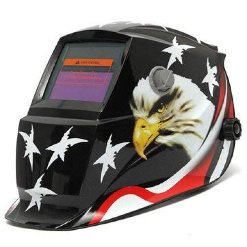 Auto Darkening Solar Powered Welding Helmet with Adjustable Headband Black 1