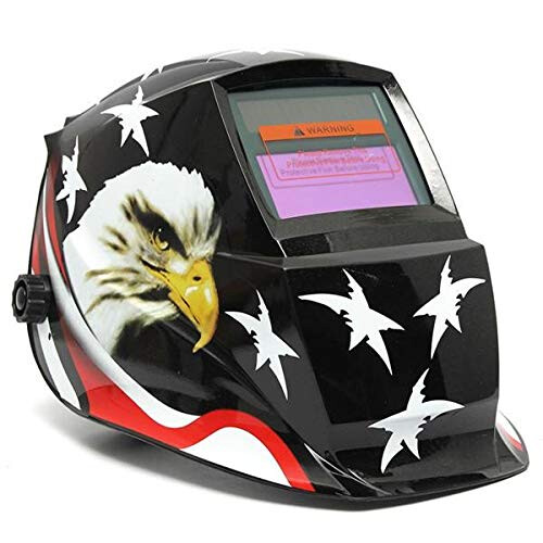 Auto Darkening Solar Powered Welding Helmet with Adjustable Headband Black 2