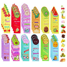 AUAUY 39 Pcs Bookmarks for Kids Scented Bookmark Scratch and Sniff Fruit Scented Fun Book Marks Classroom Bookmarks for Students Teens Reader Lovers