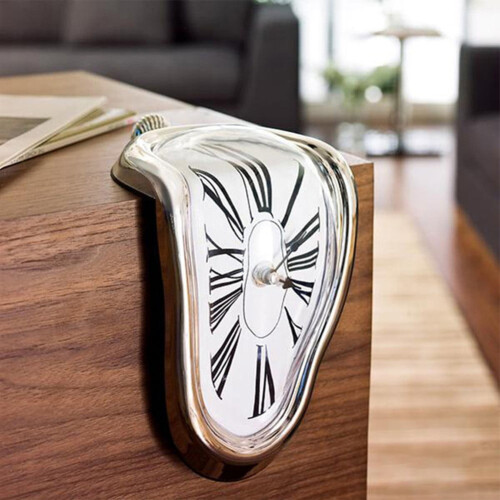 Surreal Melting Wall Clock – Plastic, Gold Finish 1