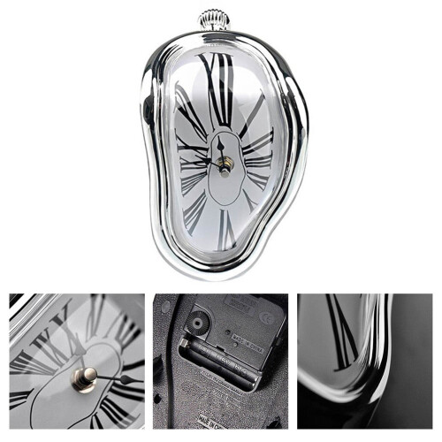 Surreal Melting Wall Clock – Plastic, Gold Finish 2