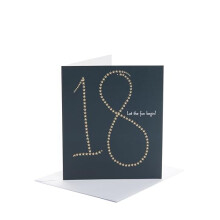 UK Greetings | 18th Birthday Card | Happy Birthday Gifts | Her/Him | Gold Foil Stars Design | With Envelope | 165 x 190 mm