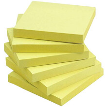 Early Buy 3x3 Sticky Notes Color Self-Stick Notes 6 Pads/Pack (Yellow)