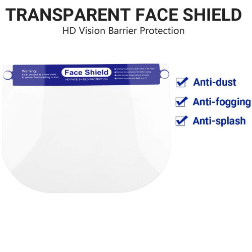 5 Pack Protective Face Shield with Full Face Protection, Reusable Clear Design, Comfortable Sponge Padding and Adjustable Elastic Band 1