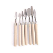 7Pcs Palette Knives Set with Flexible Stainless Blades and Ergonomic Wood Handles for Oil and Acrylic Painting