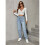 Jean Ample Taille Haute Décontracté pour Femme Bleu M 3