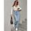 Jean Ample Taille Haute Décontracté pour Femme Bleu M 4