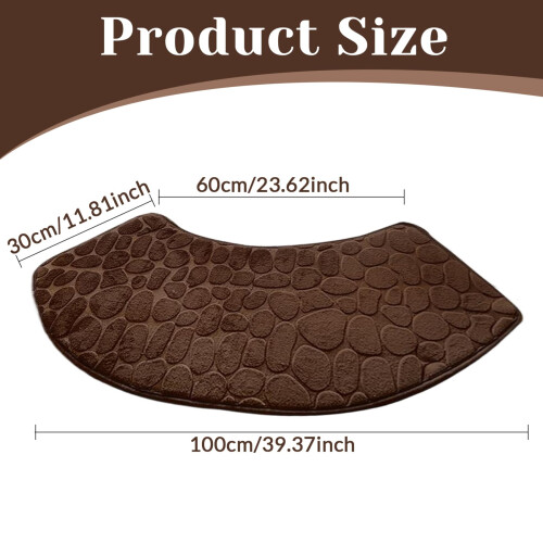 Curved Corner Shower Mat Non Slip Soft Absorbent Bath Mat Washable Space Saving Design for Bathroom 2