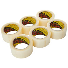 3M Scotch 371 Box Sealing Tape - Pack of 6, Transparent, 50 mm x 66 m