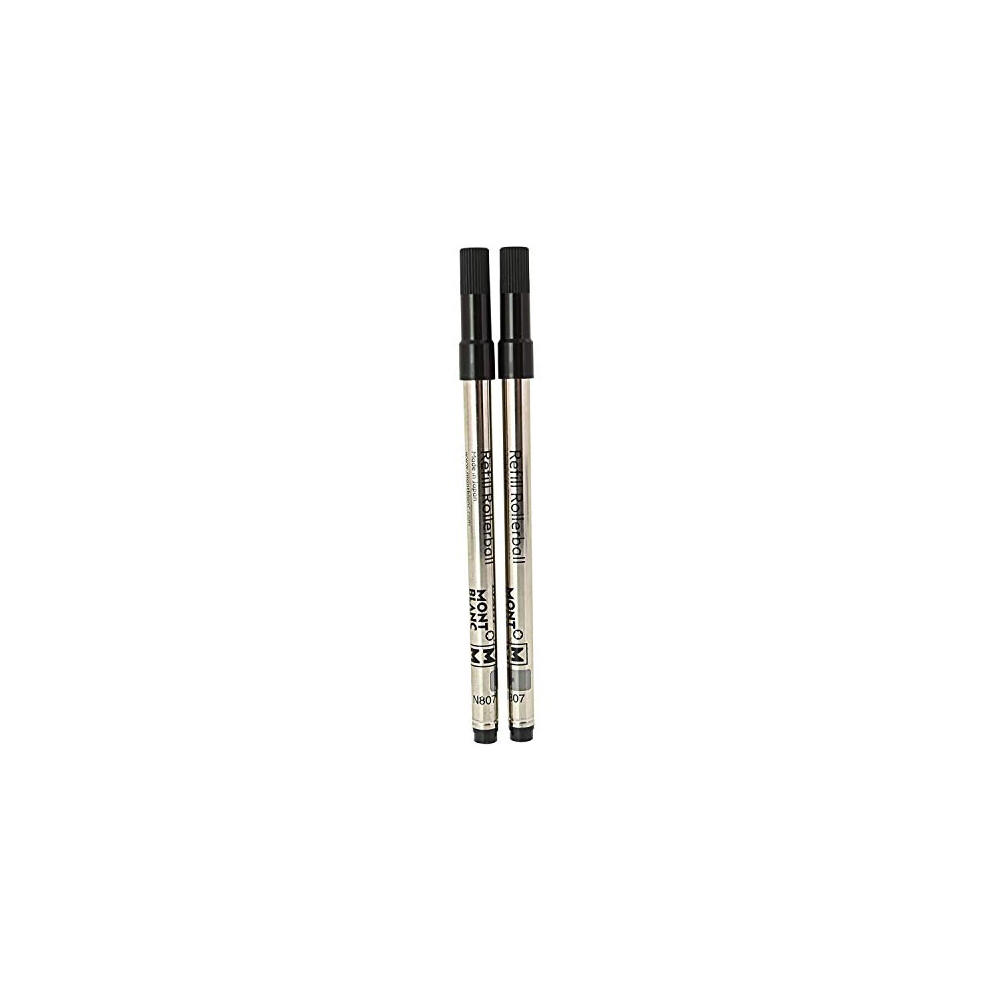 Montblanc Rollerball Refills (M) Mystery 105158 – Refill Cartridge With A Medium Nib For Rollerball Pens – 2 X Pen Refills Black