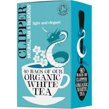 Clipper Organic White Tea Bags | 40 Bags of White Tea from China | for Home or Office | Herbal Tea Bags | Natural, Unbleached Teabags | Sustainable,