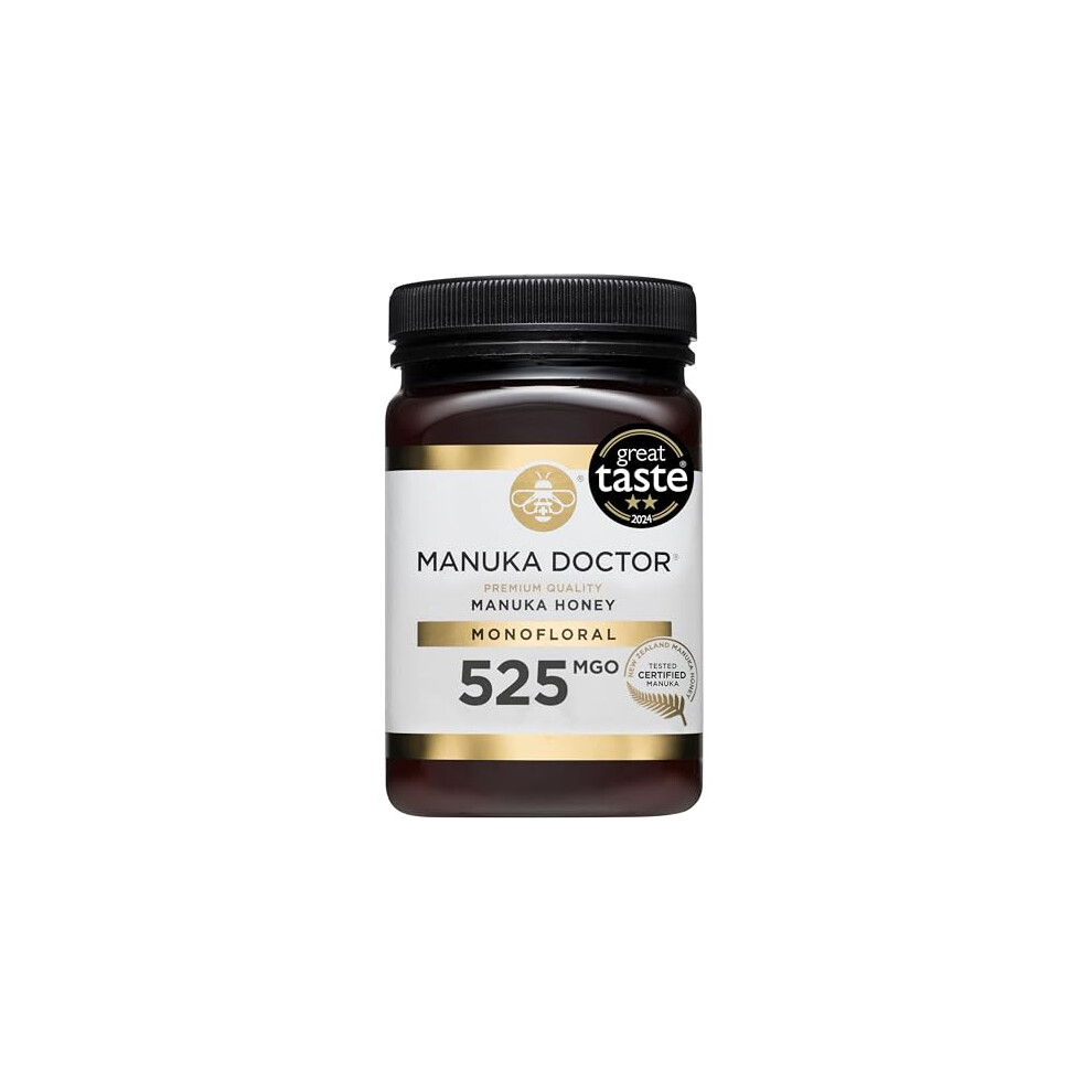 Manuka Doctor | Mgo 525+ Manuka Honey Monofloral | 500G | 100% Pure New Zealand Honey | Certified Raw | Non-Gmo | Independently Lab Tested | Hive To