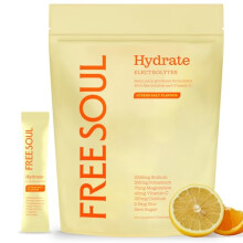 Free Soul Hydrate | Electrolyte Hydration Sachets | Zero Sugar | 30 Sachets | Advanced Electrolyte Powder with Sodium, Magnesium, Vitamin C | Citrus