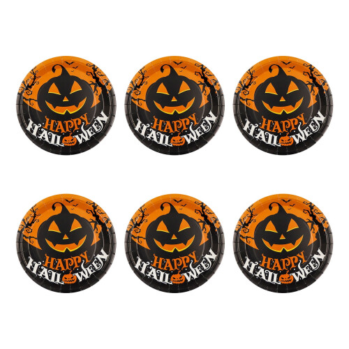 Halloween Papperstallrikar 18 cm Pumpamotiv 10-pack