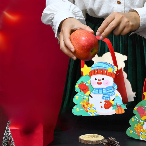 Sacola de feltro natalina de 21 cm (8,27 polegadas) para doces infantis.