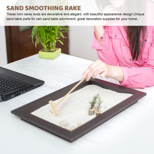 mini Zen-haveriver af bambus til bordplader af sand